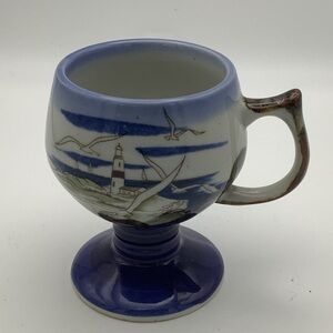 Nautical Themed Ceramic Pedestal Mug